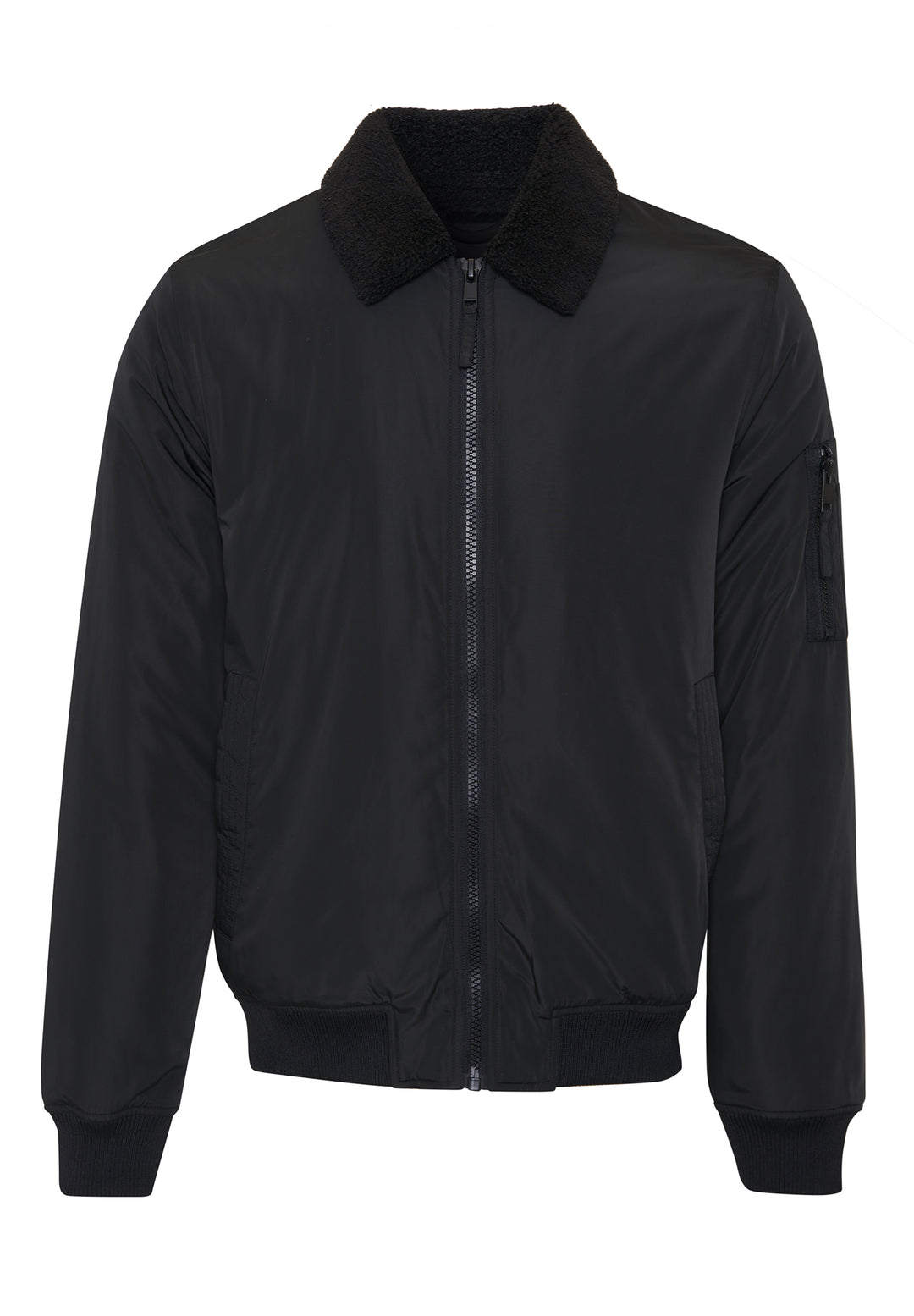 Black Borg Lined Collared Jacket