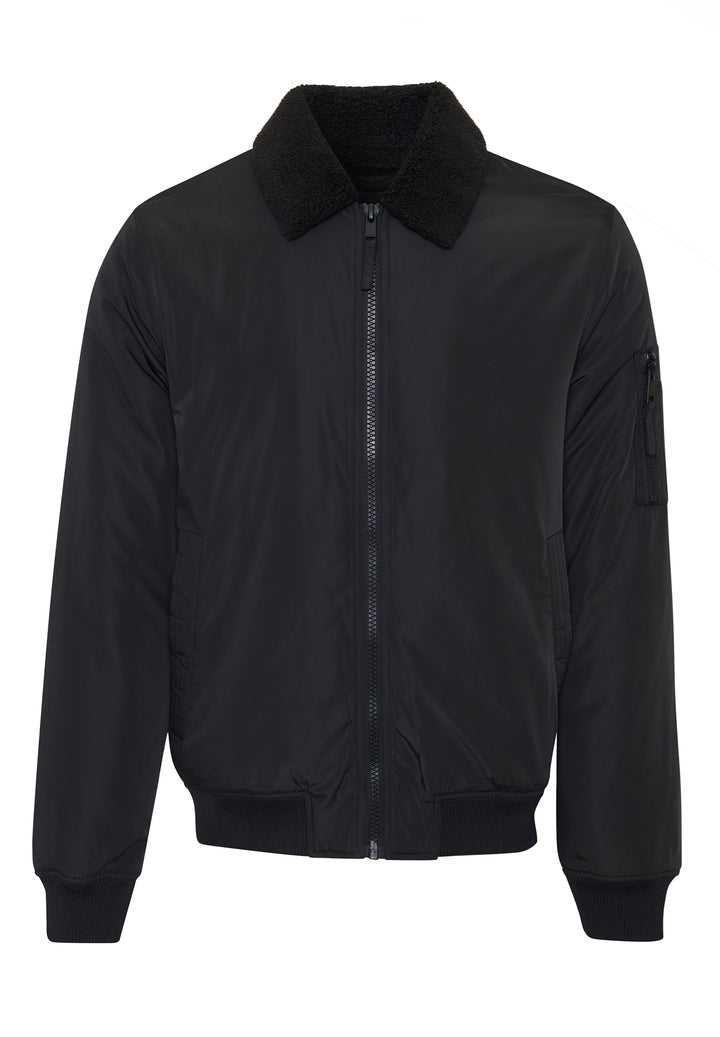 Black Borg Lined Collared Jacket