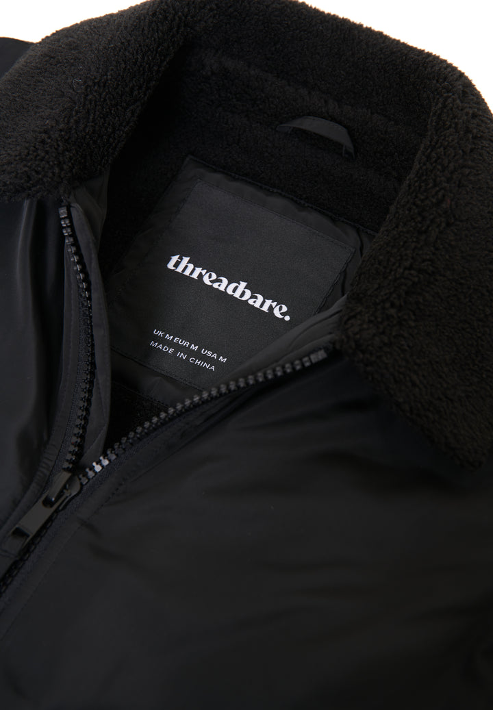 Black Borg Lined Collared Jacket