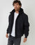 Black Microfleece Lined Hooded Lightweight Jacket