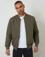 Khaki Green Padded Bomber Jacket