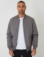 Slate Grey Padded Bomber Jacket
