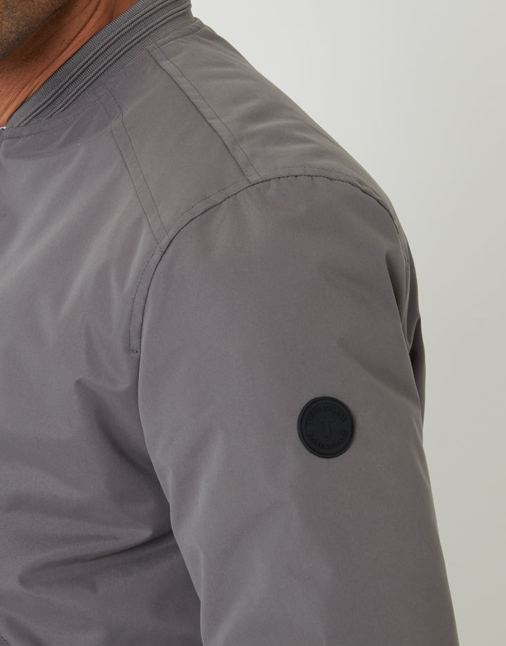 Slate Grey Padded Bomber Jacket