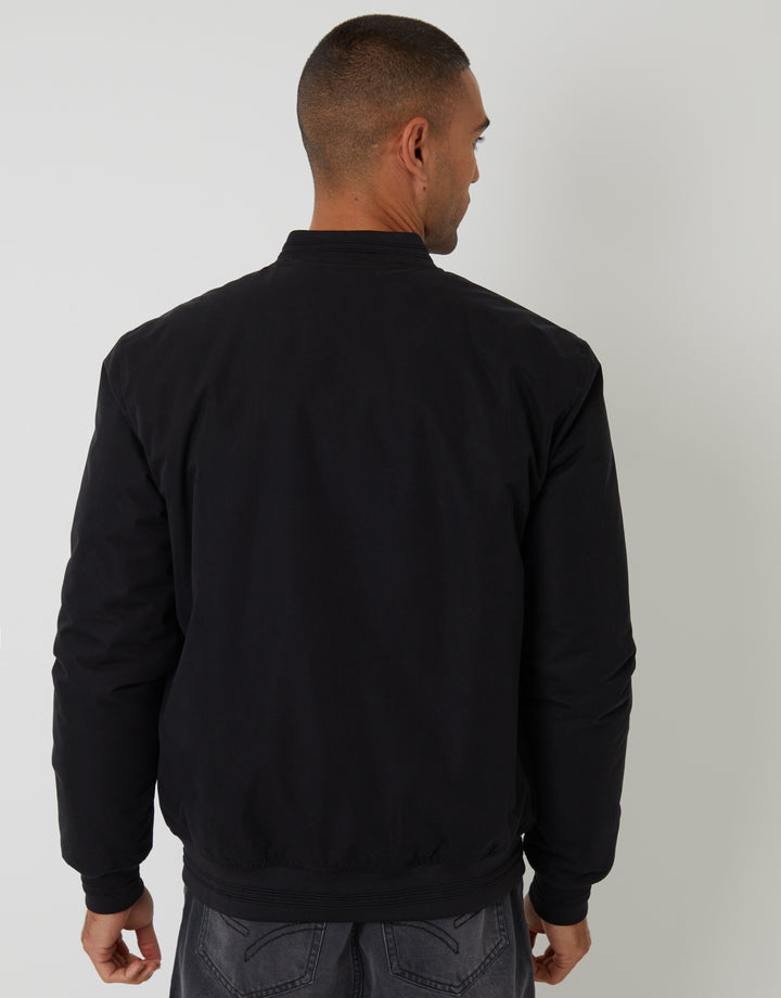 Black Padded Bomber Jacket