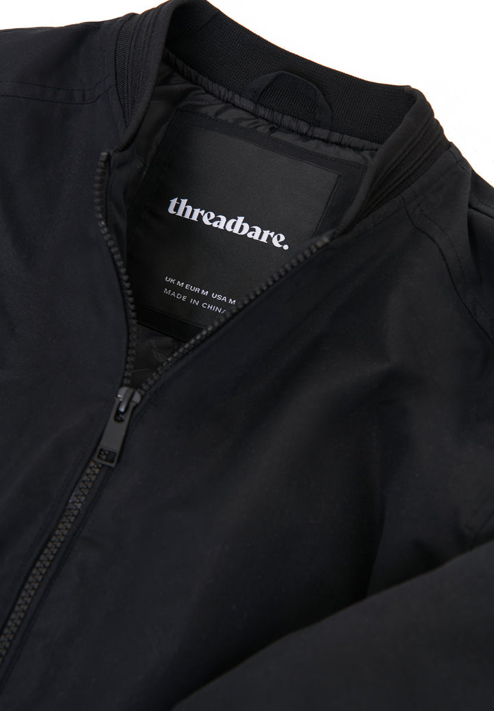 Black Padded Bomber Jacket
