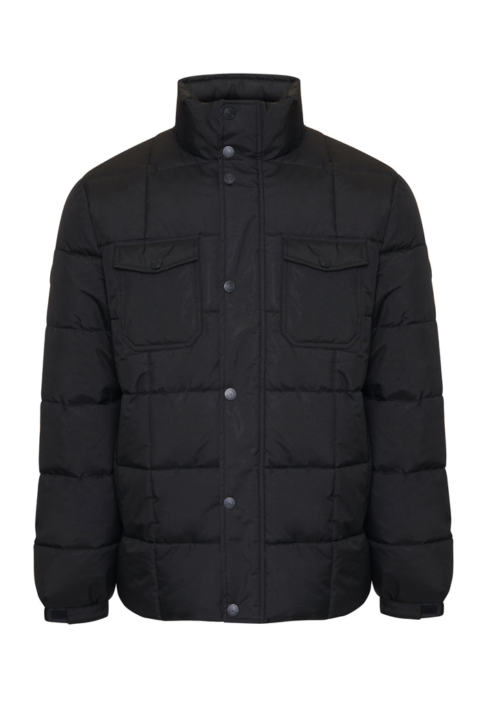 Black Padded Funnel Neck Jacket