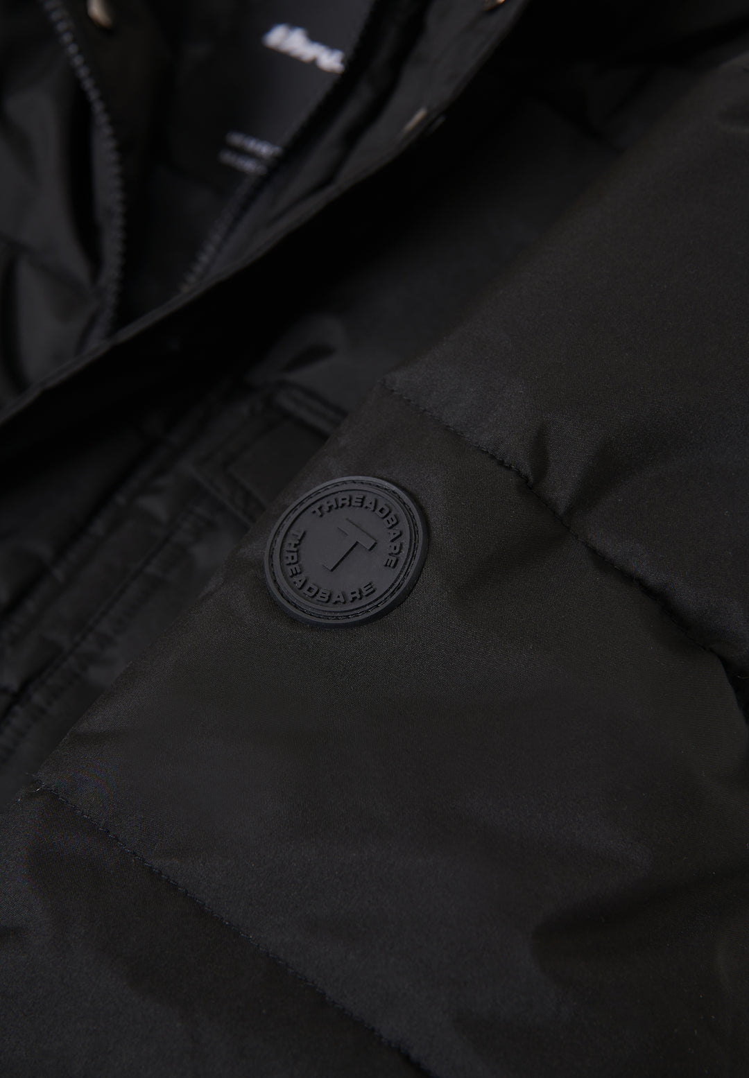 Black Padded Funnel Neck Jacket