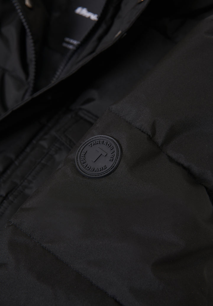 Black Padded Funnel Neck Jacket