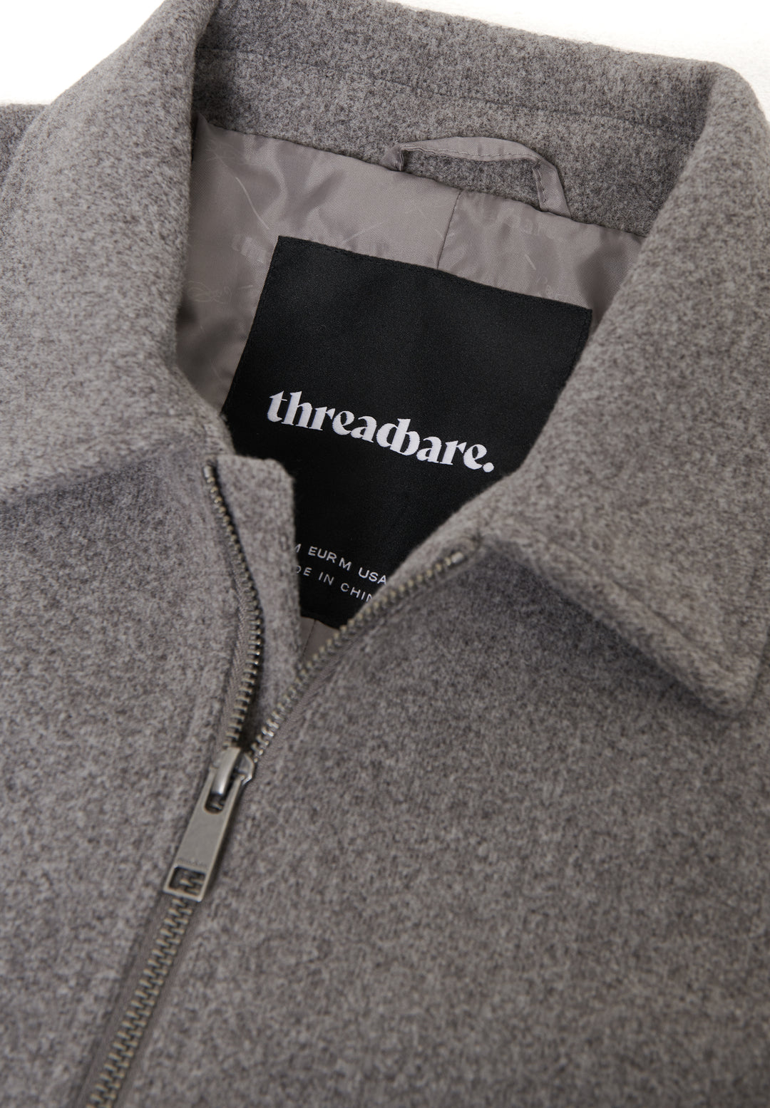 Taupe Faux Wool Collared Lightweight Utility Jacket