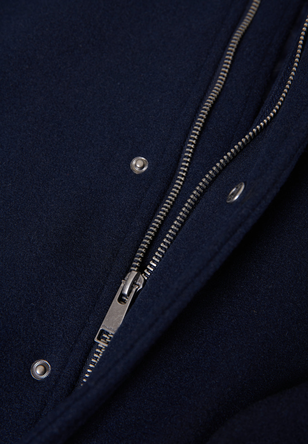 Navy Longline Faux Wool Funnel Neck Coat