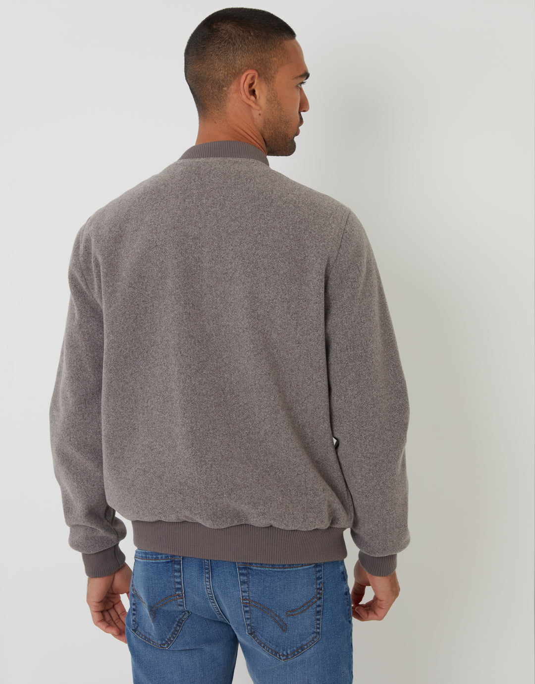 Pale Taupe Solid Pattern Men's Bomber Premium Jacket main image 0