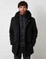 Black Mock Inner Longline Utility Coat