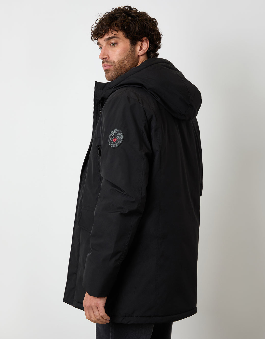 Black Mock Inner Longline Utility Coat