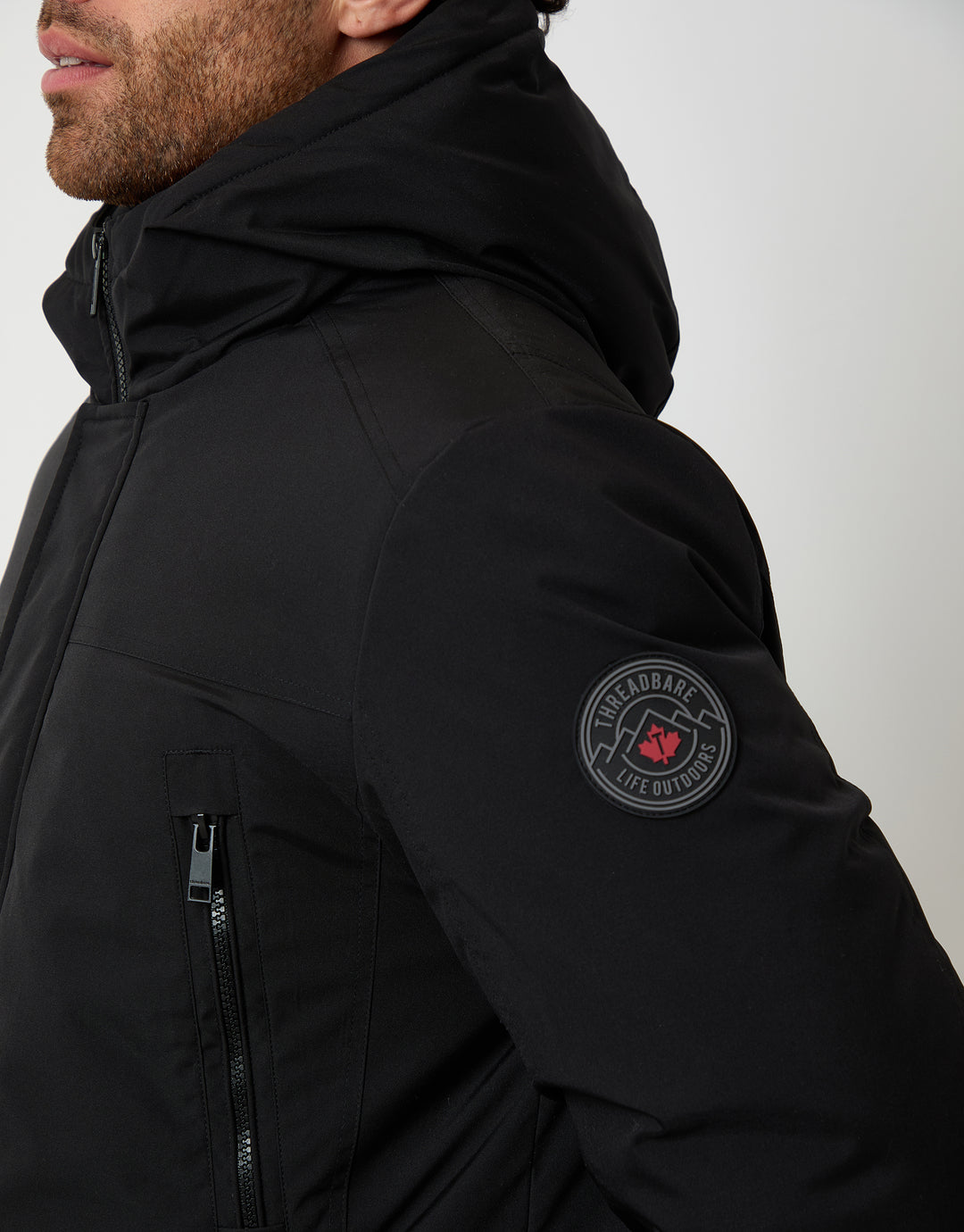 Black Mock Inner Longline Utility Coat