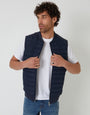 Navy Quilted Hybrid Gilet