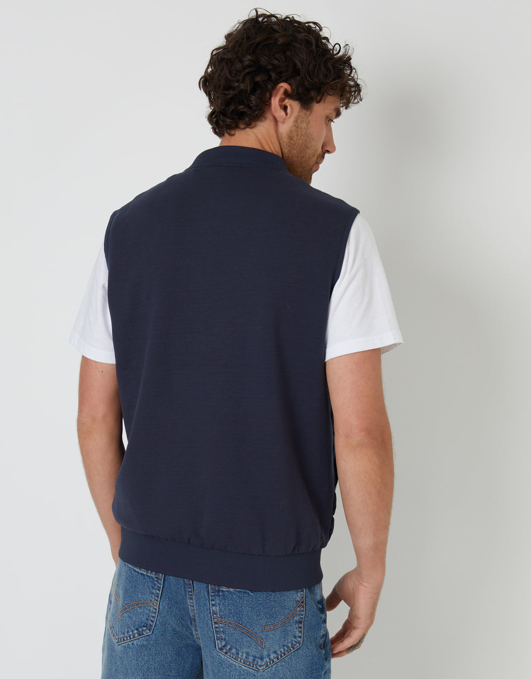 Navy Quilted Hybrid Gilet