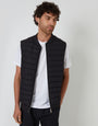 Black Quilted Hybrid Gilet