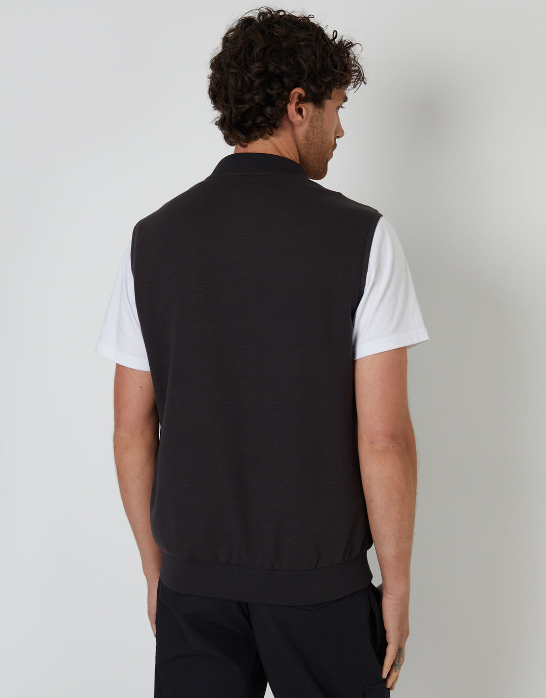 Black Quilted Hybrid Gilet