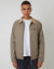 Mushroom Brown Lightweight Cotton Canvas Jacket With Corduroy Collar