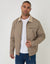 Mushroom Brown Lightweight Cotton Canvas Jacket With Corduroy Collar