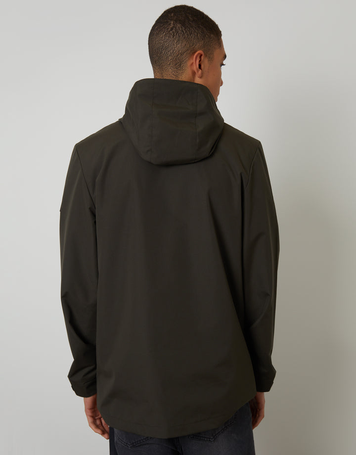 Khaki Green Showerproof Hooded Coat