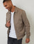 Taupe  Showerproof Patch Pocket Zip Up Collared Jacket