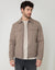 Showerproof Lightweight Zip Up Jacket With Collar in Taupe