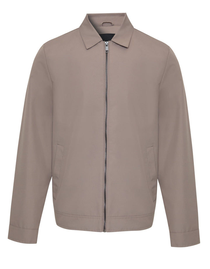 Showerproof Lightweight Collared Zip Through Jacket in Taupe