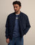 Navy Padded Bomber Jacket