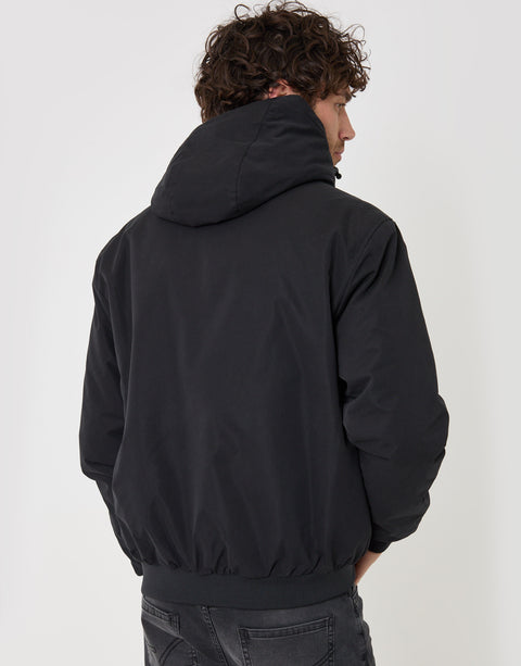 Threadbare Showerproof Jacket with Borg Lined Hood in Black - back view