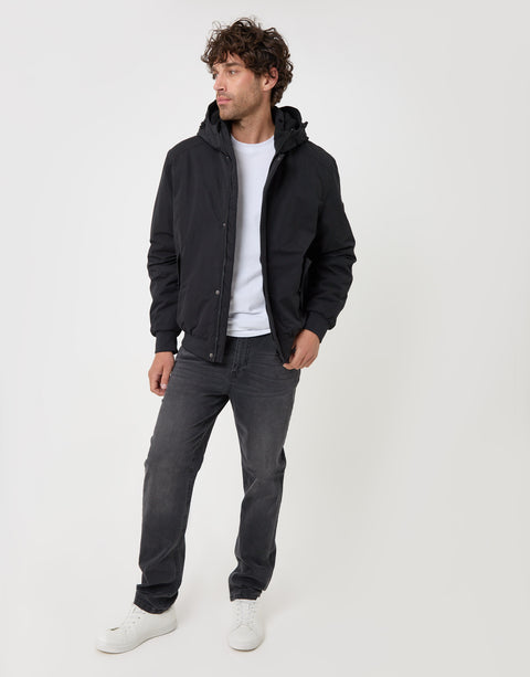 Threadbare Showerproof Jacket with Borg Lined Hood in Black - full body