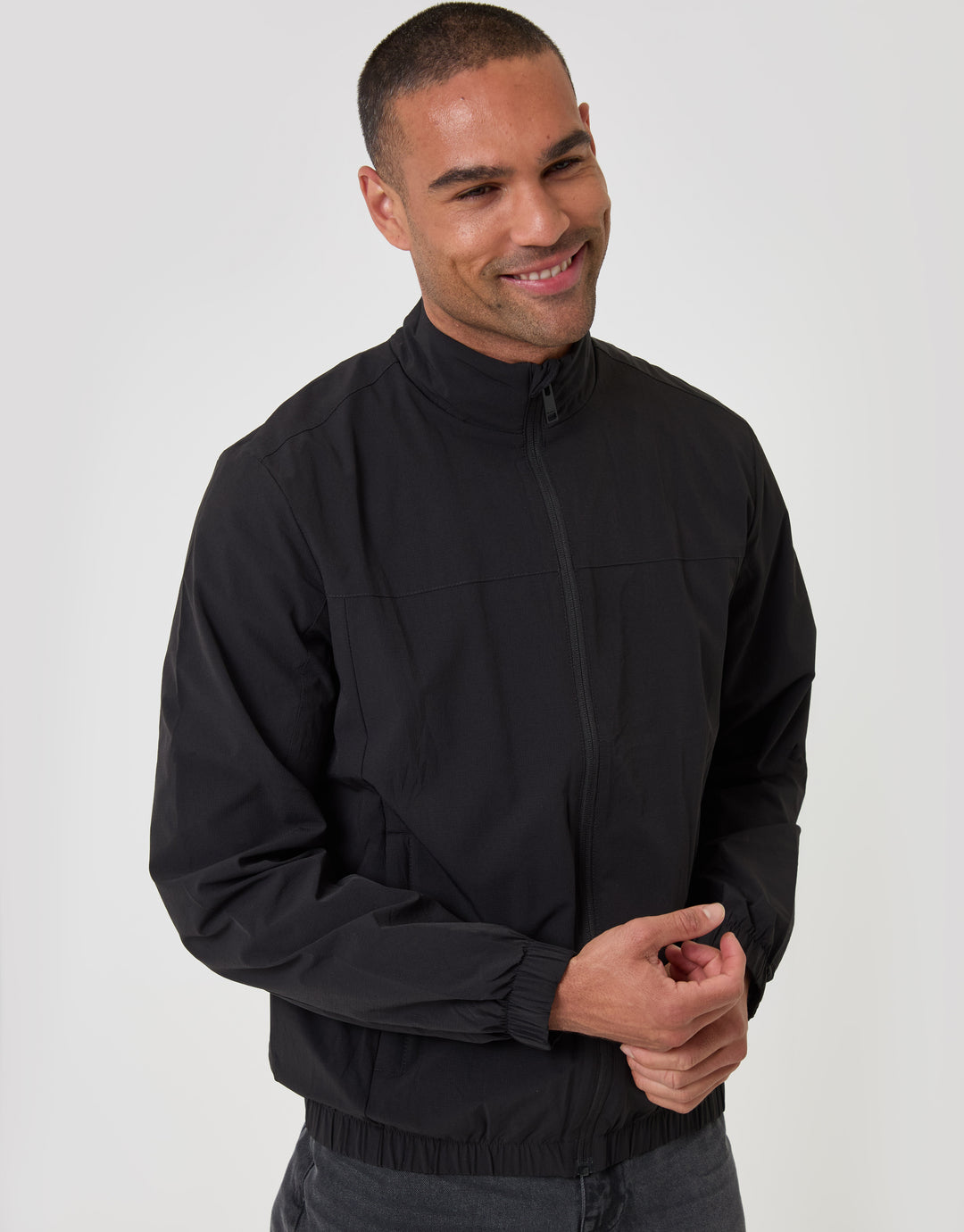 Threadbare Showerproof Ripstop Harrington Jacket - front view