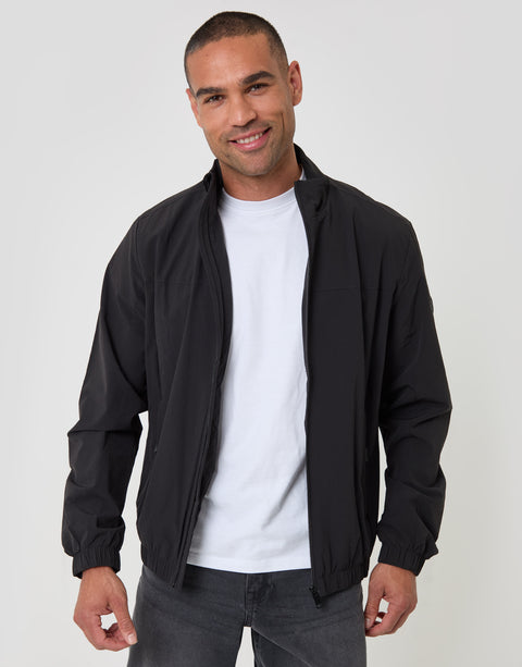 Threadbare Showerproof Ripstop Harrington Jacket - front view open