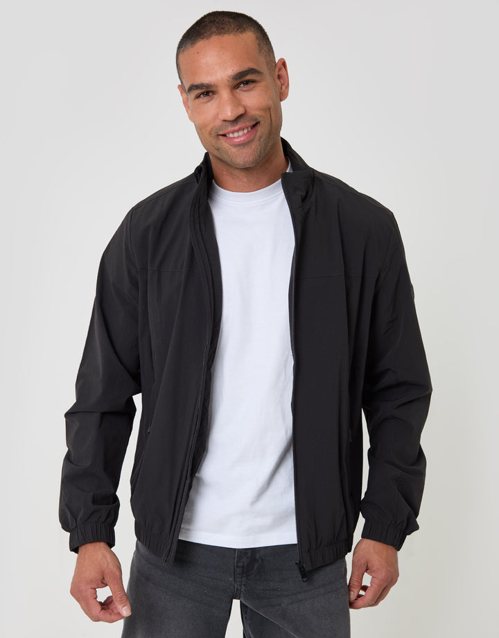 Threadbare Showerproof Ripstop Harrington Jacket - front view open