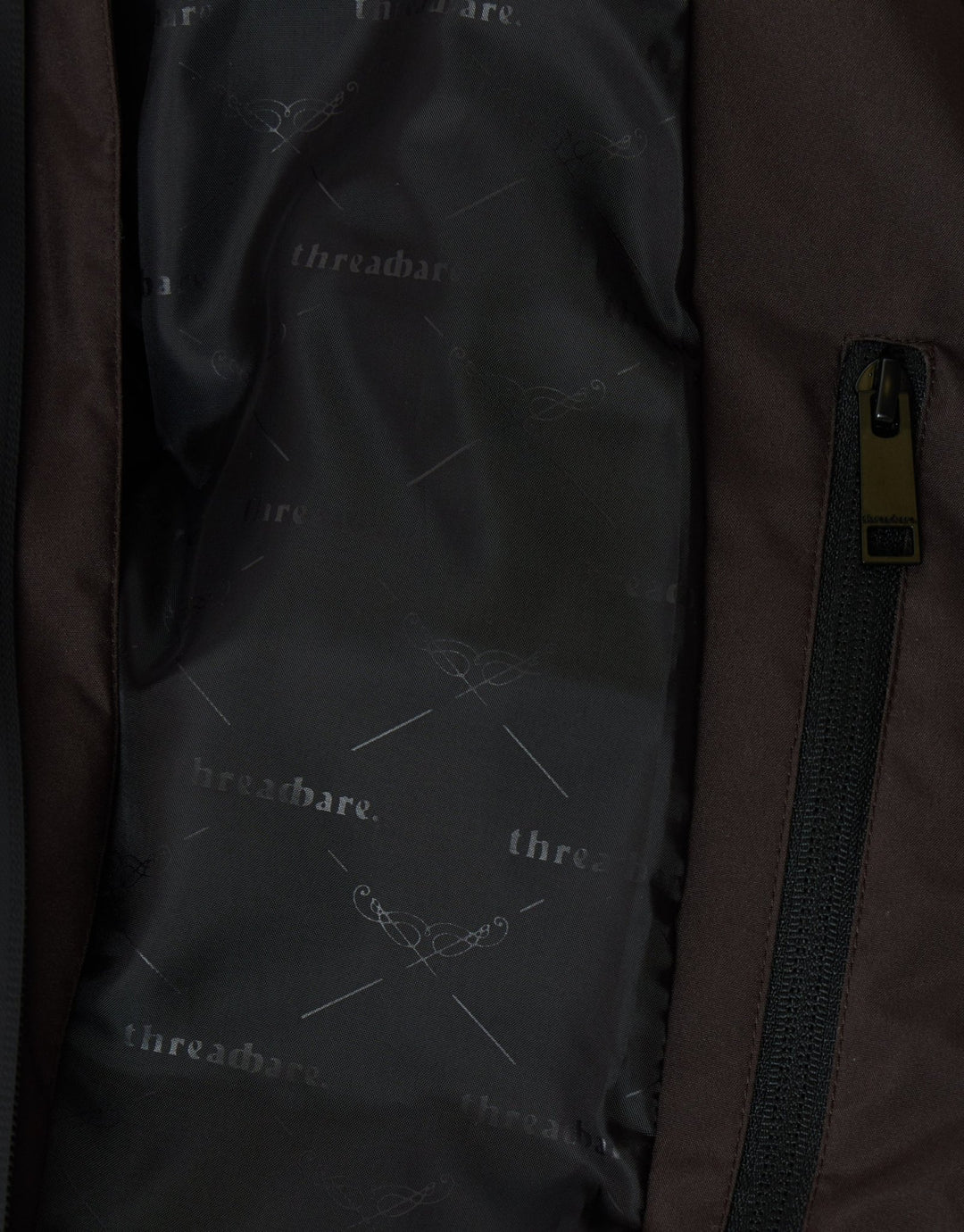 Showerproof Longline Puffer Coat in Chocolate Brown