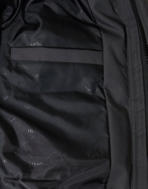 Threadbare Showerproof Hooded Puffer Coat with Adjustable Waist in Slate Grey - inside