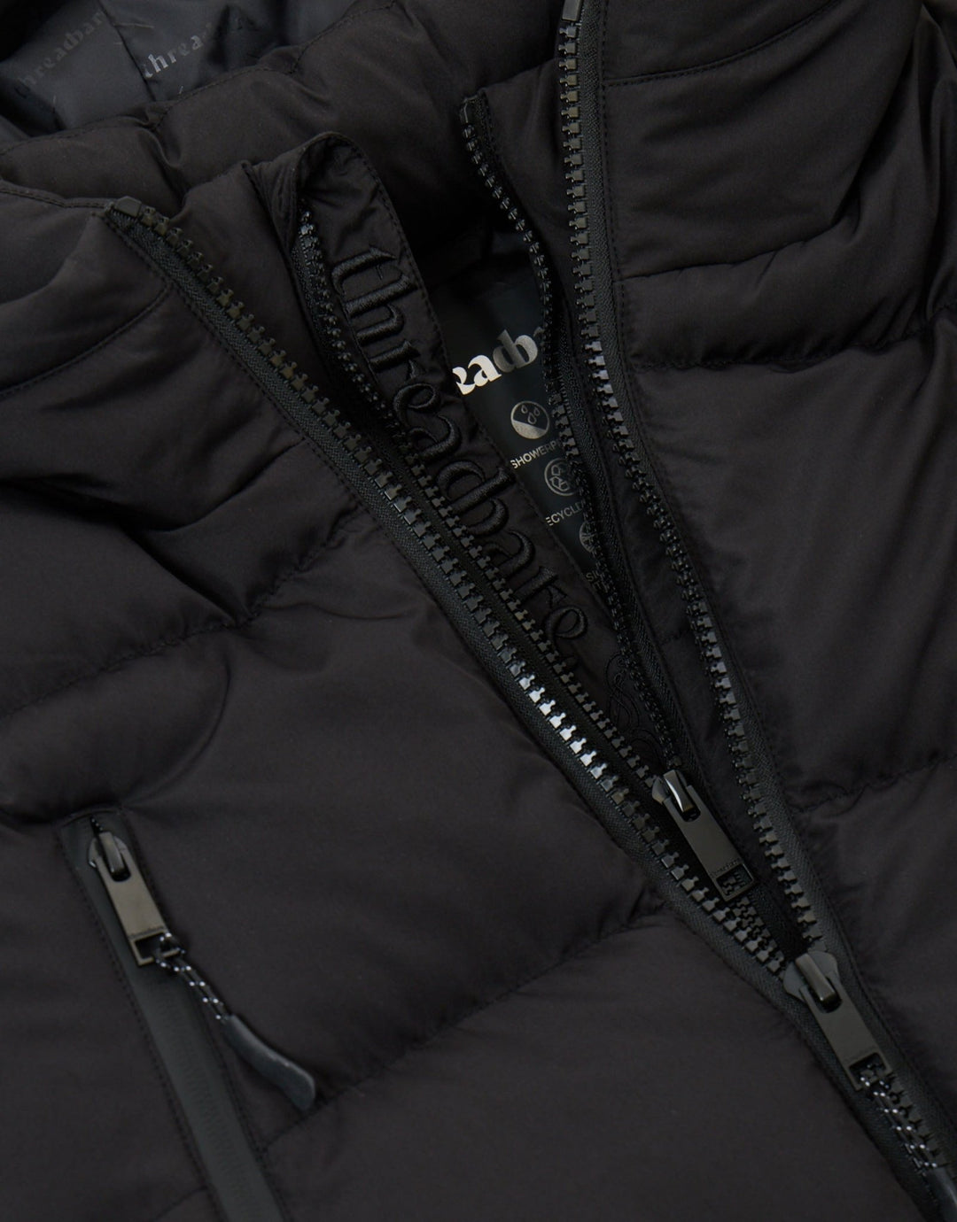 Showerproof Padded Double Zip Coat in Slate Grey