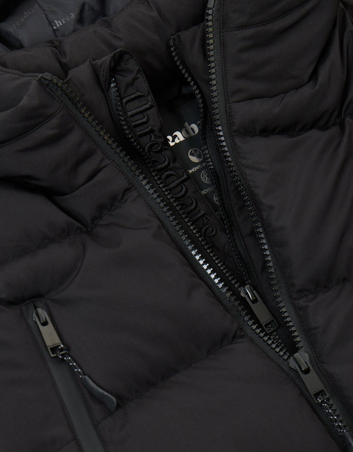 Showerproof Padded Double Zip Coat in Slate Grey