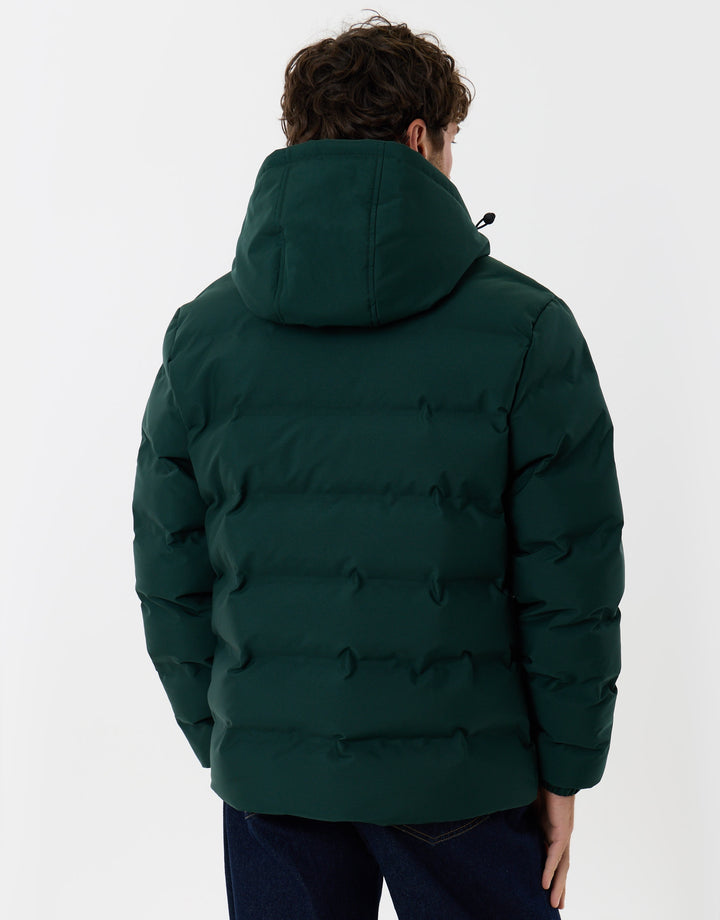 Showerproof Ripstop Puffer Coat in Forest Green