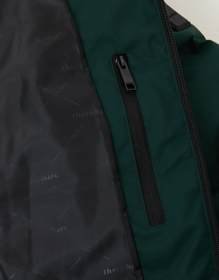 Showerproof Ripstop Puffer Coat in Forest Green