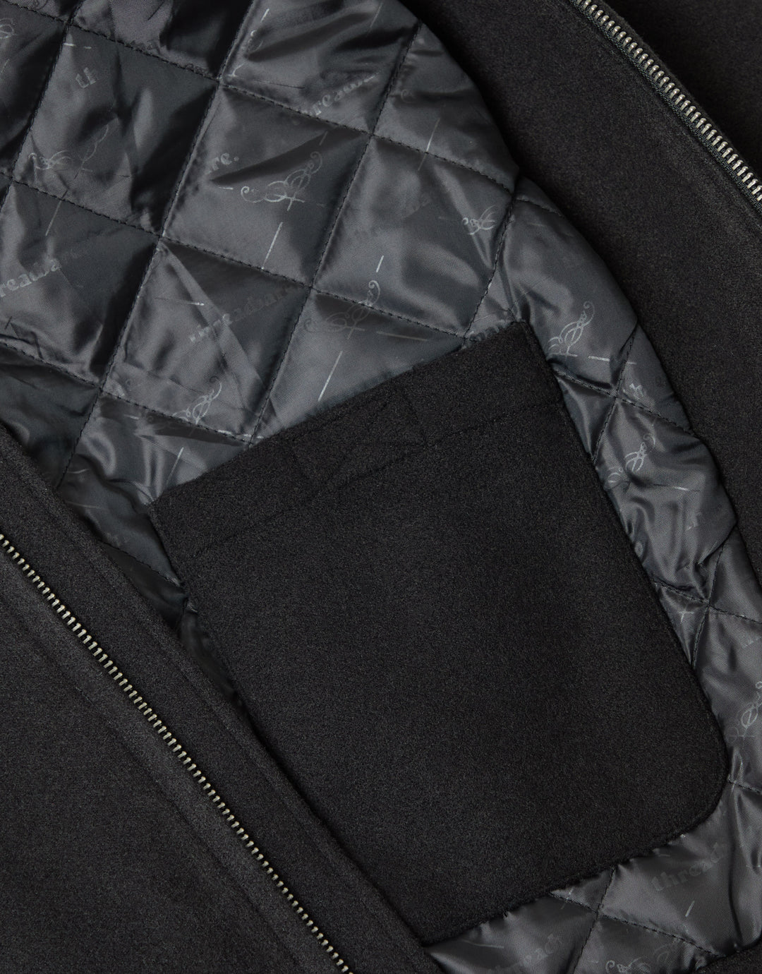 Threadbare Lightweight Collared Jacket in Black - pocket detail