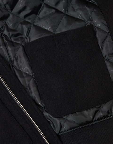Threadbare Lightweight Jacket with Faux Fur Collar in Black - inside pocket