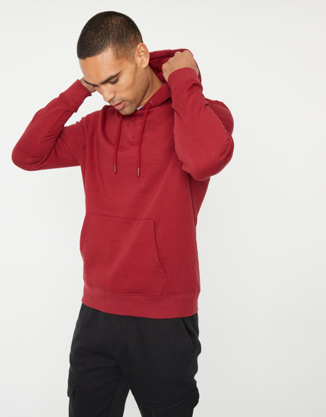Men's Cranberry Red Classic Pullover Hoodie – Threadbare