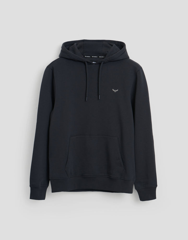 Threadbare Cotton Rich Overhead Hoodie in Charcoal - flat lay