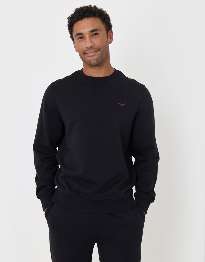 The Essential Cotton Rich Crew Neck Sweatshirt in Black