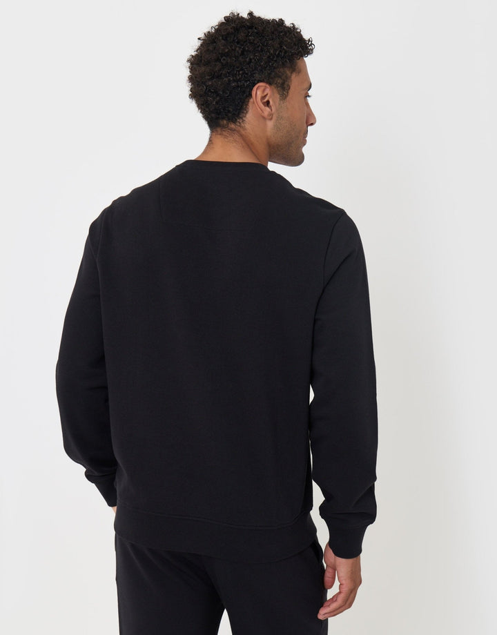 The Essential Cotton Rich Crew Neck Sweatshirt in Black
