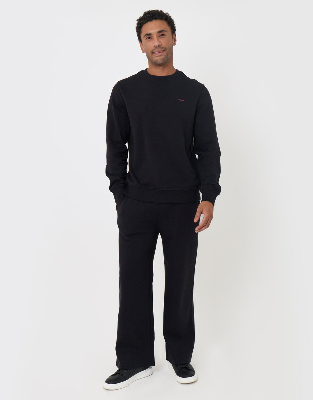 The Essential Cotton Rich Crew Neck Sweatshirt in Black