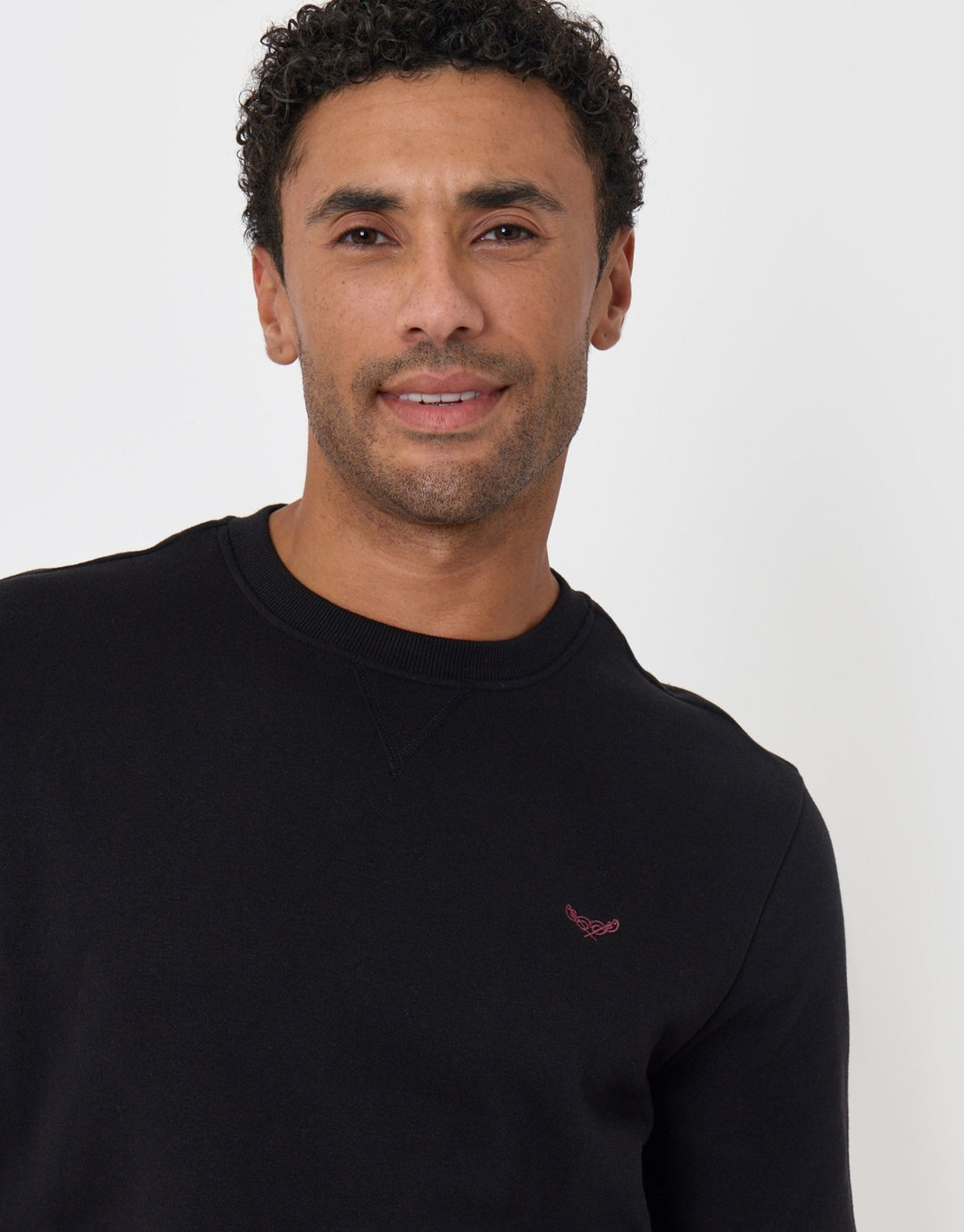 The Essential Cotton Rich Crew Neck Sweatshirt in Black