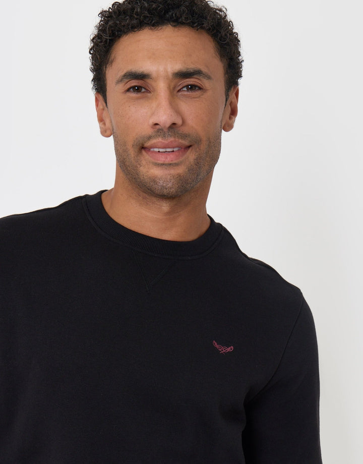 The Essential Cotton Rich Crew Neck Sweatshirt in Black