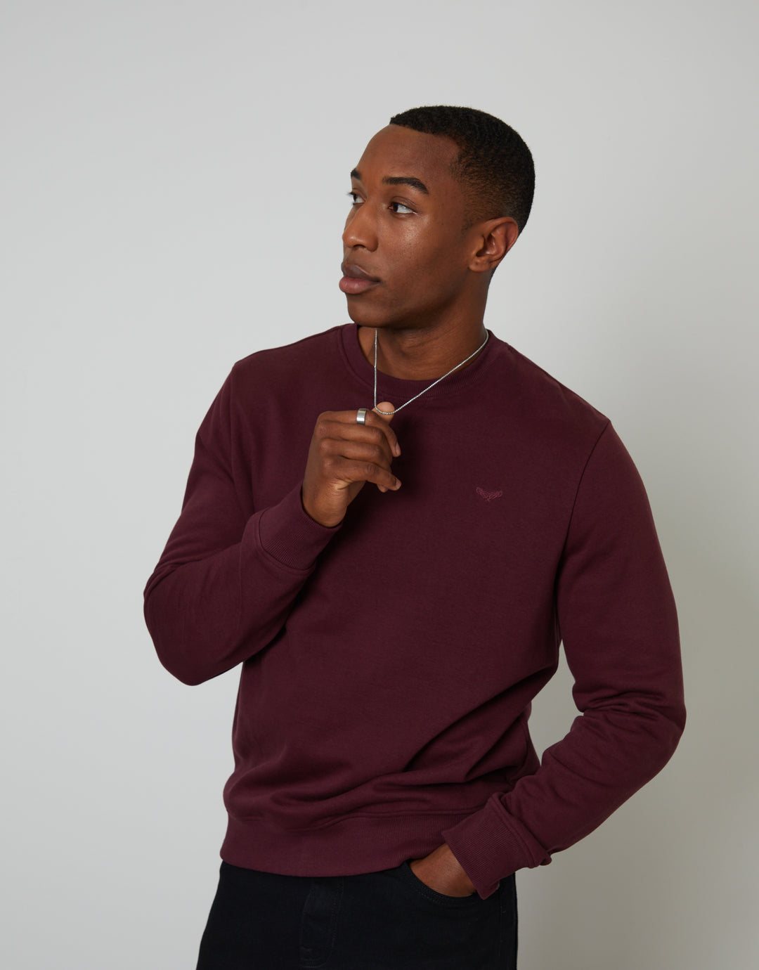 Burgundy Crew Neck Sweatshirt